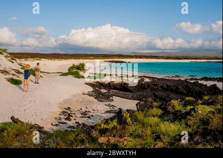 Cerro Brujo Strand auf der Insel San Cristobal (Isla San Cristobal) oder Chatham Insel, Galapagos Inseln, Ecuador. Stockfoto