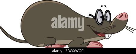 Lächelnder Maulwurf mit Brille Stock Vektor