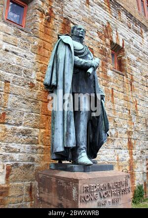 Statuen der preußischen Monarchen des Hauses Hohenzollern auf der Burg Hohenzollern, Friedrich Wilhelm IV., König von Preußen, 1840-1861 Stockfoto