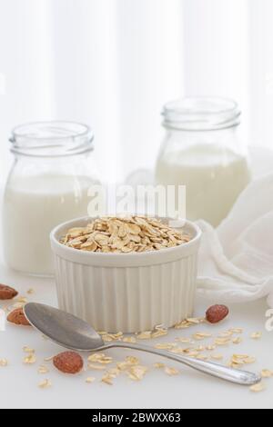 Gesunde Milch zum Frühstück Stockfoto