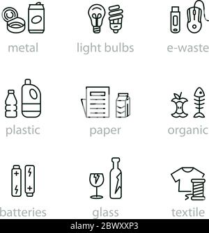 Sortierung der Garbage-Symbole Stock Vektor