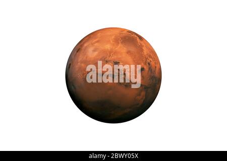 Planet Mars im Sternenhimmel des Sonnensystems im Weltraum. Dieses Bildelement wurde von der NASA eingerichtet. Stockfoto