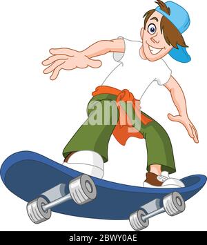 Skateboard-junge Stock Vektor