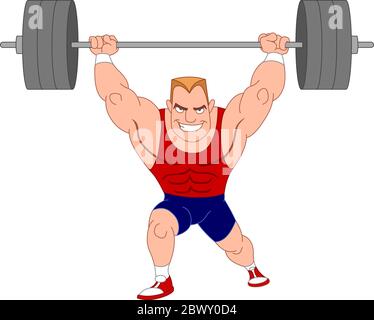 Gewichtheber. Bodybuilder Hantelfunktion. Stock Vektor