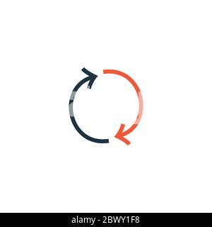 Symbol für Aktualisierungspfeile, Doppelkreispfeil. Stock Vektor Illustration isoliert auf weißem Hintergrund. Stock Vektor