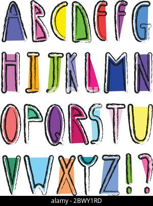 Künstlerisches Alphabet Stock Vektor