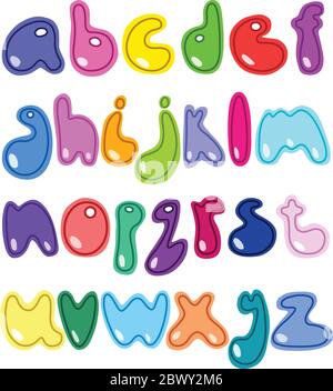 Fröhliche kleine Buchstaben Stock Vektor
