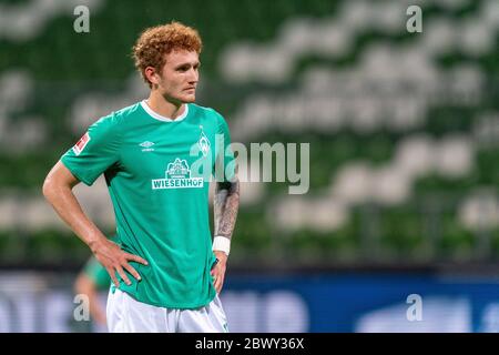 Bremen, Deutschland. 03. Juni 2020. firo Joshua Sargent (Werder Bremen # 19) enttäuscht 03.06.2020, Fußball Bundesliga, Werder Bremen - Eintracht Frankfurt gumzmedia/ordphoto/POOL/firo. Kredit: dpa/Alamy Live News Stockfoto