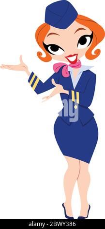 Vektorgrafik einer schönen Stewardess Stock Vektor