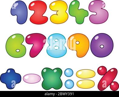 Zahlen der Fettblase Stock Vektor