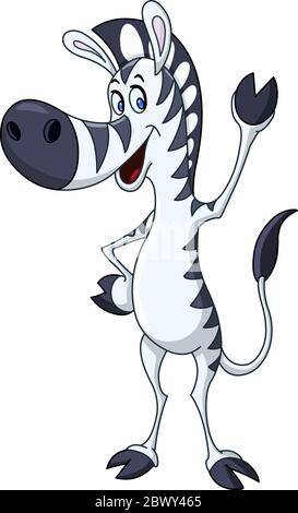 Lächelndes Zebra winkt hallo Stock Vektor