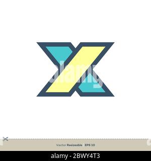 Letter X Vektor Logo Vorlage Illustration Design. Vektor EPS 10. Stockfoto
