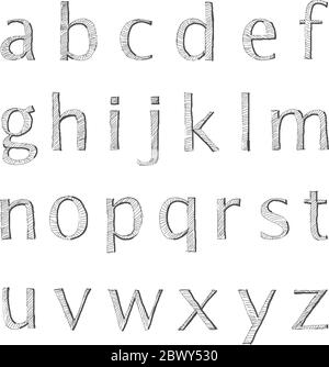 Vektor handgeschriebene kleine Buchstaben Stock Vektor