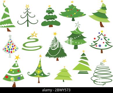 Weihnachtsbaum-set Stock Vektor