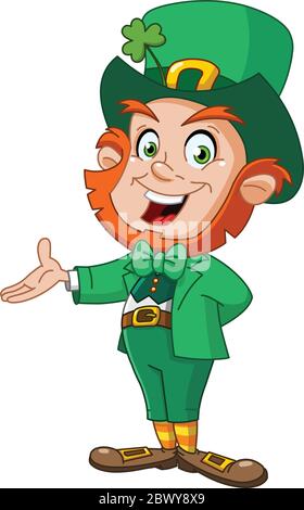 Leprechaun präsentiert Stock Vektor