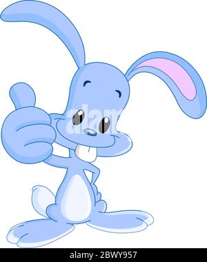 Lächelnder Hase zeigt Daumen hoch Stock Vektor