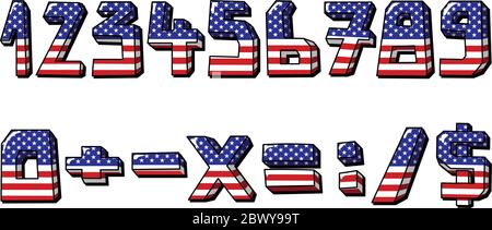 Amerikanische Flaggen Stock Vektor