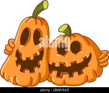 Zwei Kürbisse umarmen sich Stock Vektor