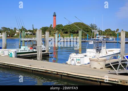 Jupiter Inlet Lighthouse & Marina,Jupiter,Florida,USA,Nordamerika Stockfoto