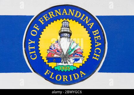 Fernandina Beach City Crest, Amelia Island, Jacksonville, Florida, USA Stockfoto