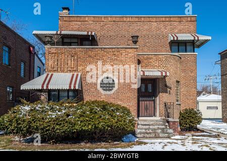 Art moderne Einfamilienhaus auf der Südseite gestaltet Von Elmer Carlson Stockfoto