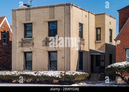 Art moderne Einfamilienhaus auf der Südseite gestaltet Von Elmer Carlson Stockfoto