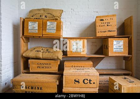 Lagerhaus in Fort Clinch State Park, Fernandina Beach, Amelia Island, Jacksonville, Florida, USA Stockfoto