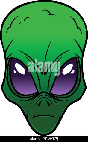 Alien - EINE Karikatur Illustration von einem Alien. Stock Vektor