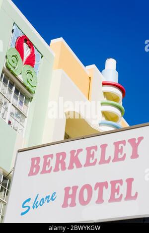 Hotel Berkeley Ufer auf der Collins Avenue, South Beach, Miami Beach, Florida, Vereinigte Staaten Stockfoto