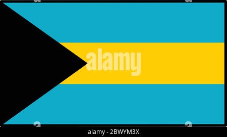 Bahamas Flagge - eine Illustration der Flagge der Bahamas. Stock Vektor