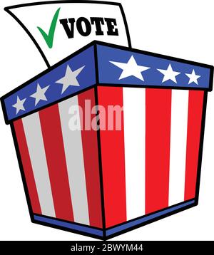 Wahlurnen-Symbol - EINE Karikatur eines Wahlurnen-Symbols. Stock Vektor