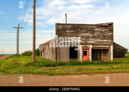 Robsart ist ein nicht eingegliederter Weiler innerhalb der ländlichen Gemeinde Reno Nr. 51 in der Provinz Saskatchewan, Kanada. Robsart hatte eine Bevölkerung von Stockfoto