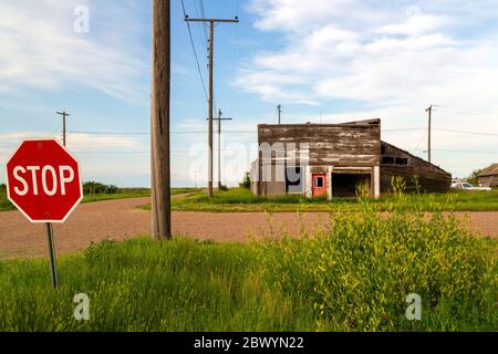 Robsart ist ein nicht eingegliederter Weiler innerhalb der ländlichen Gemeinde Reno Nr. 51 in der Provinz Saskatchewan, Kanada. Robsart hatte eine Bevölkerung von Stockfoto