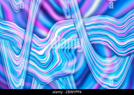 Fantasy Farbe kreative Tapete, holographische Metallfolie Textur Hintergrund. Stockfoto