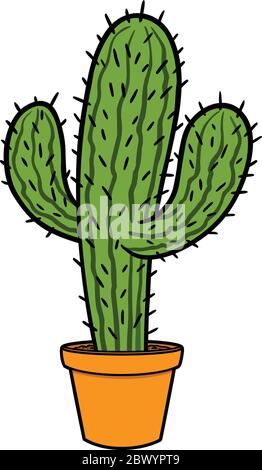 Cactus Tree in Pot - eine Illustration eines Cactus Tree in a Pot. Stock Vektor