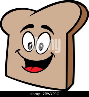 Brot-Slice-Maskottchen - EINE Cartoon-Illustration eines Brot-Slice-Maskottchen. Stock Vektor