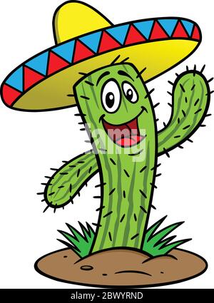 Cactus Cartoon- EIN Cartoon Illustration eines Cactus Cartoon. Stock Vektor
