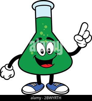 Chemistry Flask Mascot Talking - EINE Cartoon-Illustration eines Chemistry Flask Mascot Talking. Stock Vektor