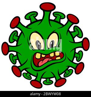 Covid 19 Virus- EINE Cartoon Illustration eines Covid 19 Virus. Stock Vektor