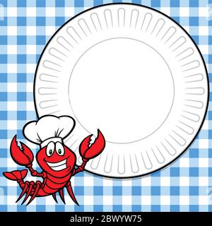 Crawfish Supper invite - EINE Cartoon-Illustration einer Crawfish Supper invite. Stock Vektor