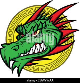 Drachenmascot- eine Illustration eines Drachenmascot. Stock Vektor