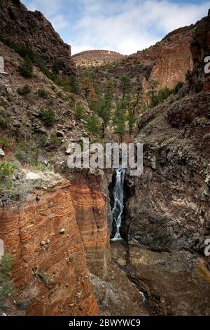 NM00475-00...NEW MEXICO - Upper Falls am Frijoles Creek im Bandelier National Monument. Stockfoto