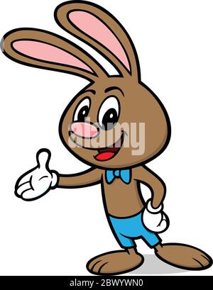 Osterhase zeigt- EINE Cartoon-Illustration eines Osterhasen zeigt. Stock Vektor