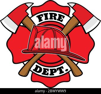 Feuerwehrmann Abzeichen- eine Illustration eines Feuerwehrmann Abzeichen. Stock Vektor