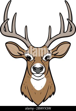 Hirschkopf - eine Illustration eines Hirschkopfes. Stock Vektor