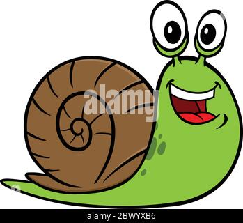 Gartenschnecke George- EINE Cartoon Illustration von George die Gartenschnecke. Stock Vektor