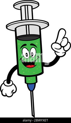 Grippeschuss spricht- EINE Karikatur Illustration eines Grippeschosses spricht. Stock Vektor