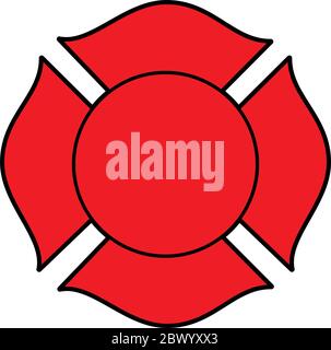 Feuerwehrmann Malteserkreuz- eine Illustration eines Feuerwehrmann Malteserkreuzes. Stock Vektor