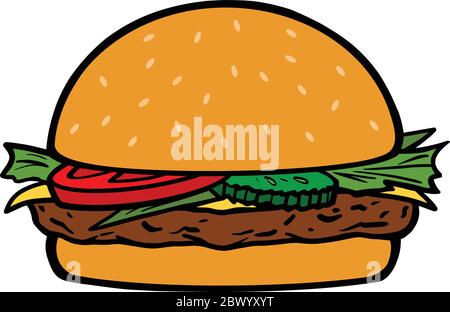 Hamburger Icon - eine Illustration einer Hamburger Ikone. Stock Vektor