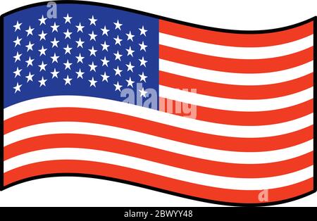 Flagge der Vereinigten Staaten - eine Illustration der Flagge der Vereinigten Staaten. Stock Vektor